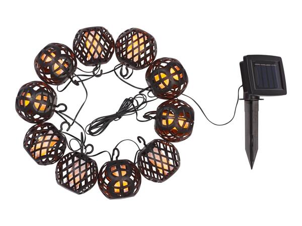 Livarno Home Solar Flaming Lantern String Lights