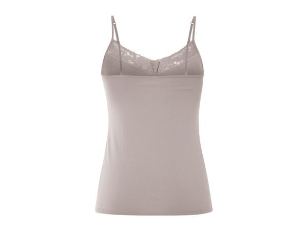 Esmara Ladies' Lace Trim Vest Tops - 3 Pack - Beige