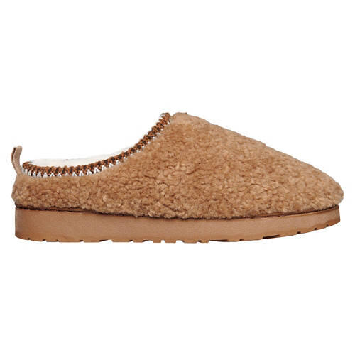 Ladies Memory Foam Slippers - Tan, 8