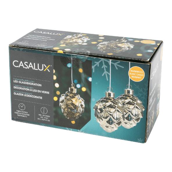 CASALUX(R) 				Glas-LED-Dekoration, 2 St.