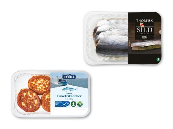 Fiskefrikadeller eller sildefileter