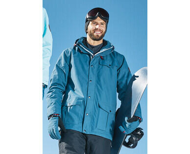 Men's Snowboard Jacket - Blue with Red Trims