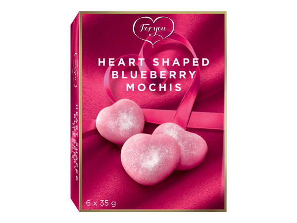 Heart Shaped Blueberry Mochis