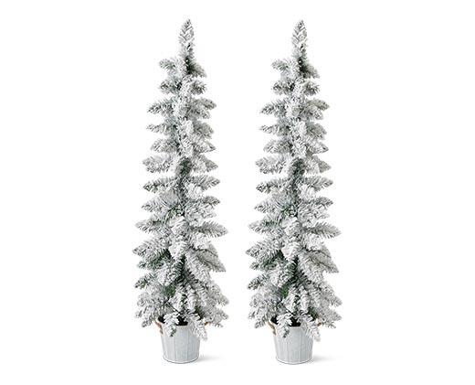 Merry Moments Flocked Potted Trees