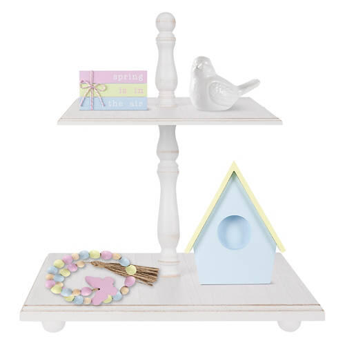Spring Tiered Tray - White