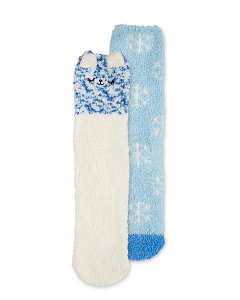 Blue Animal Lounge Socks 2 Pack