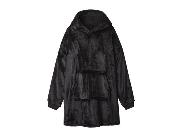 Adults' Black Fluffy Oversized Hoodie