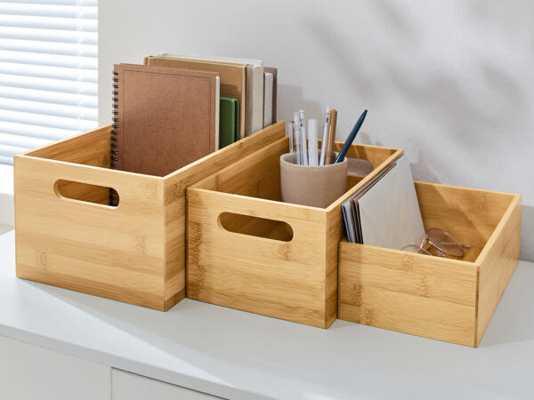 Bambus-Aufbewahrungsboxen-Set, 3-teilig