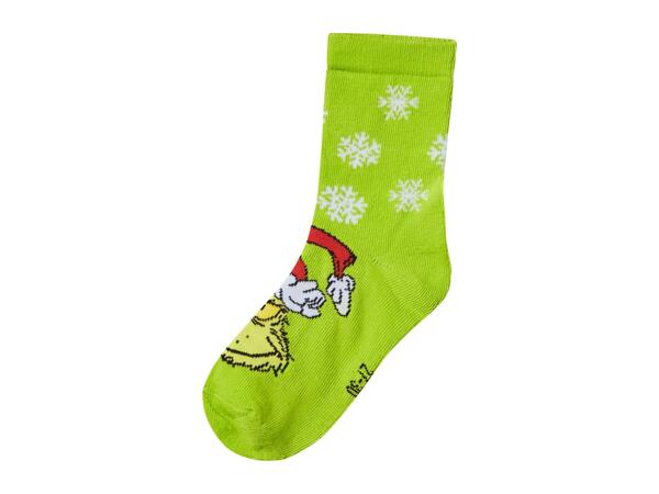 Kids' Red & Green Grinch Socks - 2 Pairs