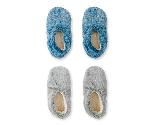 Serra Ladies 2 Pack Faux Fur Slipper Socks