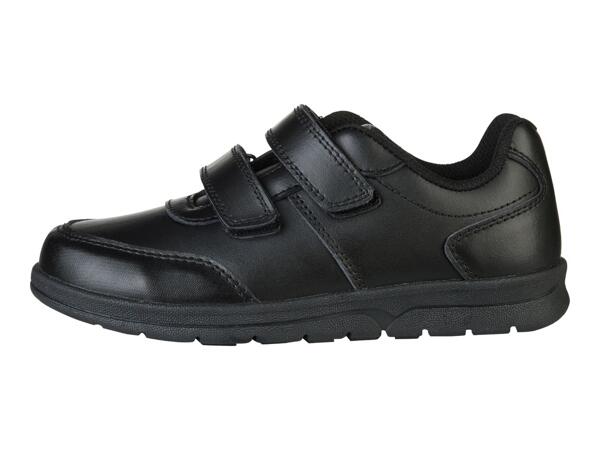 Kids' Leather School Shoes With Hoop & Loop Fasteners