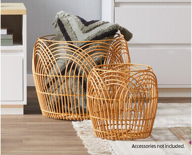 Faux Rattan Basket
