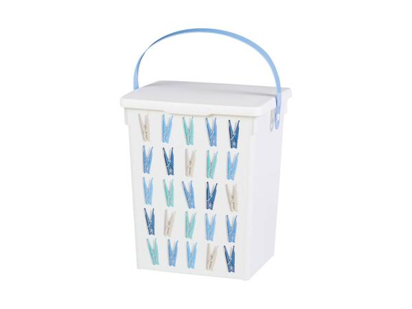 Bucket with lid, 5l or clothes pegs set or collapsible basket with clothes pegs