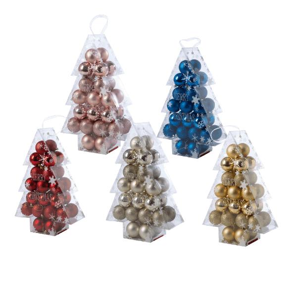 Boules de Noël incassables, 34 pcs