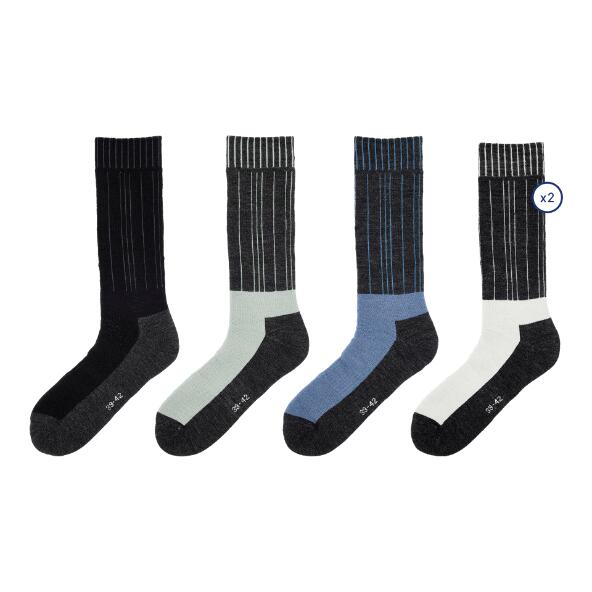 UP2Fashion(R) 				Chaussettes avec laine mérinos, 2 paires