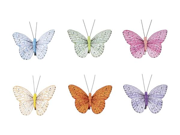 Livarno Home Decorative Clips - 6 Pack - Butterflies