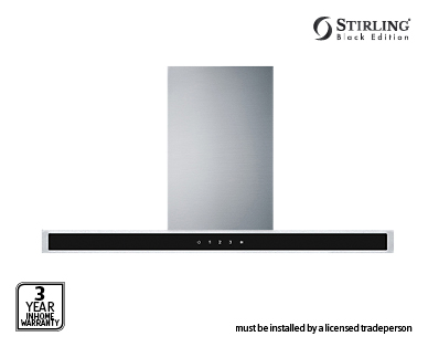 Black Edition 90cm Slimline Canopy Rangehood