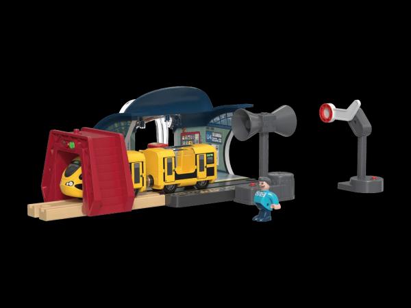 Holz Eisenbahn Bahnhof/Feuerwehr Einsatz-Set