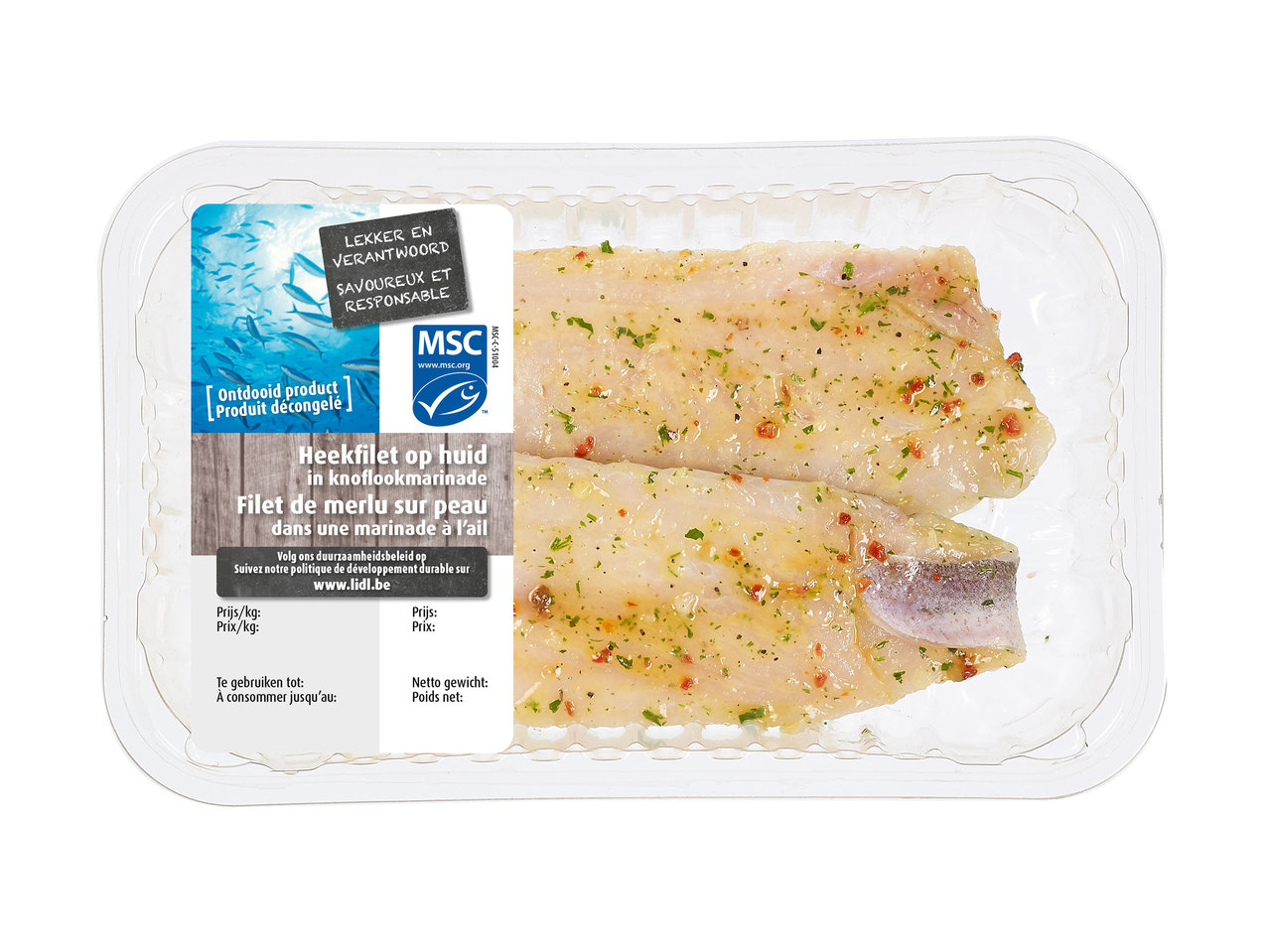 Heekfilets op huid