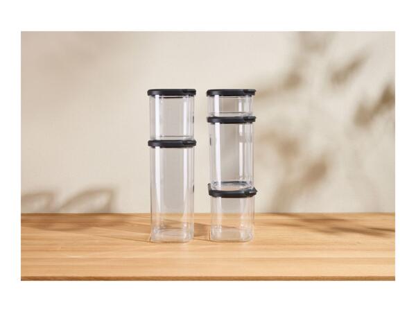 Silvercrest Black Food Storage Containers - 5 Pack