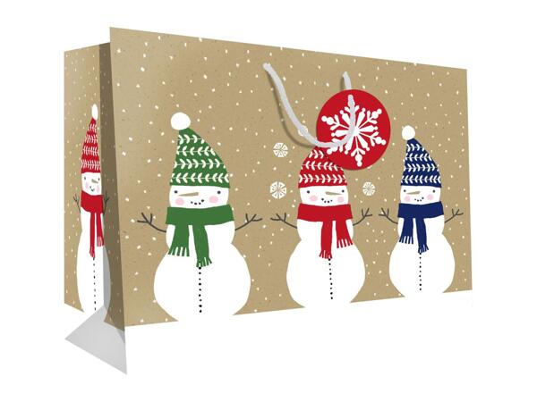 Large Gift Bag With Snowmen