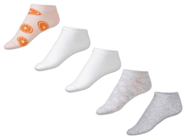 Damen Sneakersocken, 5 Paar