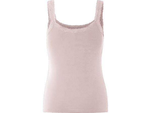 Ladies' ribbed vest tops with lace, 3 pieces