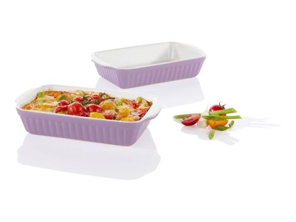 Livarno Home Lilac Stoneware Oven Dish - Small - Set of 2