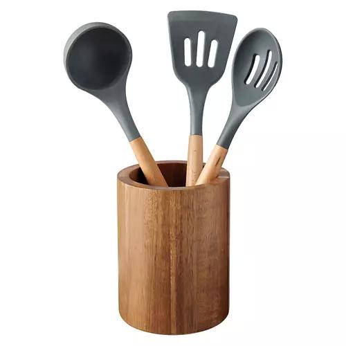 Acacia Wood Kitchen Utensil Holder