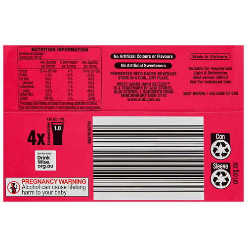 Hard Seltzer Berry 4 Pack 330ml