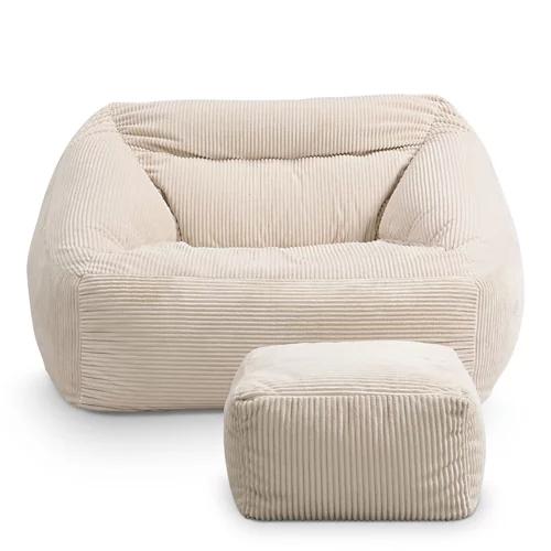 HOME DELUXE Sitzsack COZY inkl. Hocker, beige