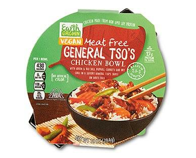 Earth Grown 
 Vegan Bowls General Tso's, Orange Chicken or Beef