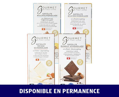 GOURMET 
 CHOCOLAT SUISSE FOURRÉ FAIRTRADE MAX HAVELAAR