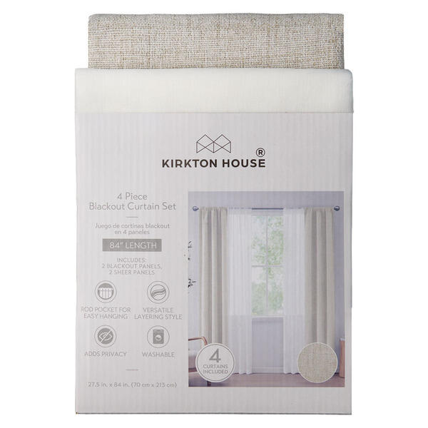 KIRKTON HOUSE 4pc Blackout Curtain Set - Beige