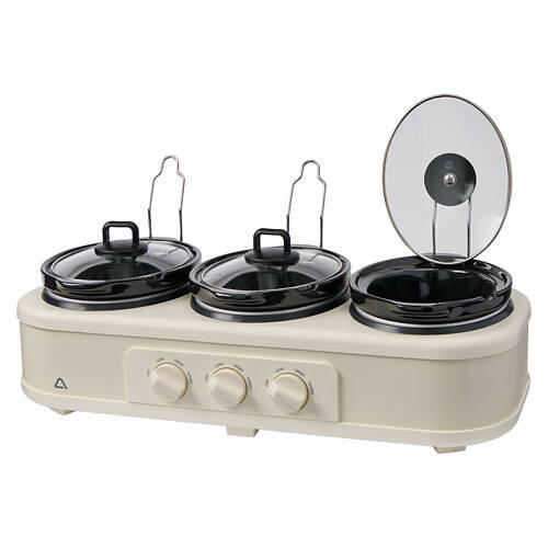 1.5 Quart Triple Slow Cooker, Beige