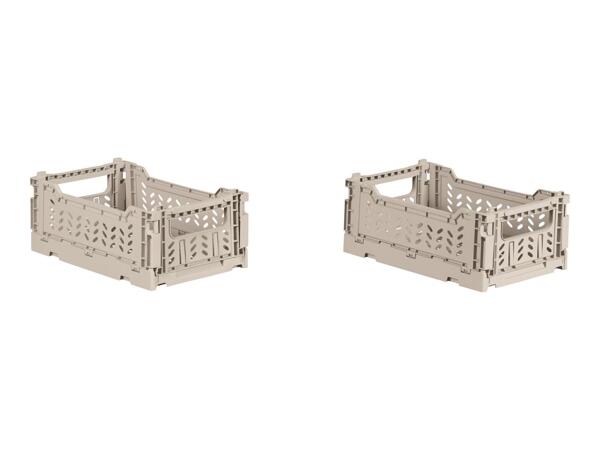 Livarno Home Collapsible Crate Set - 2 pack - Beige