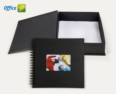OFFICE Leinen-Spiralalbum/-Schatulle