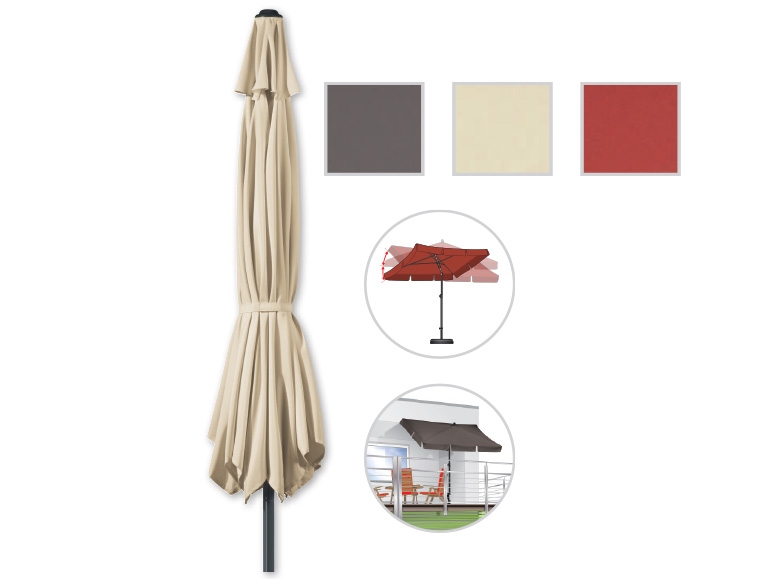 FLORABEST(R) Rectangular Parasol 200 x 125 x 180-220cm