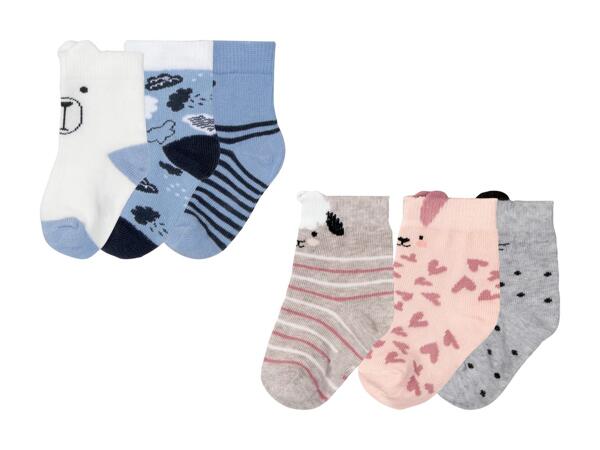 Socquettes pour bébé, 3 paires