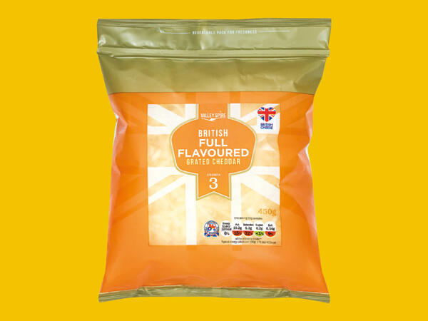 Valley Spire British Full Flavoured Grated Cheddar