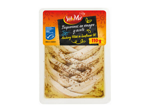 Sol & Mar MSC Anchovy Fillets in Sunflower Oil
