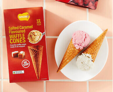 Salted Caramel Flavoured Waffle Cones 12pk/160g
