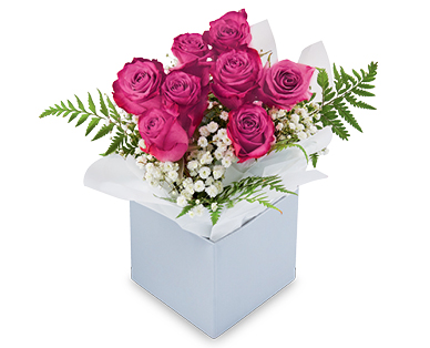 Blossom Lane 8 Stem Coloured Rose Arrangement