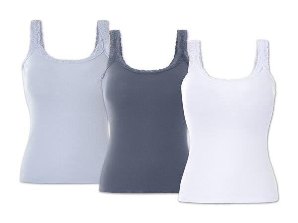 Damen Top mit Spitze, 3 Stück