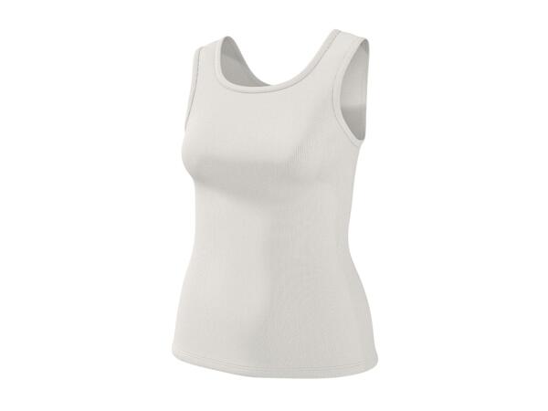 Esmara Ladies' White & Black Vest Tops - 2 Pack