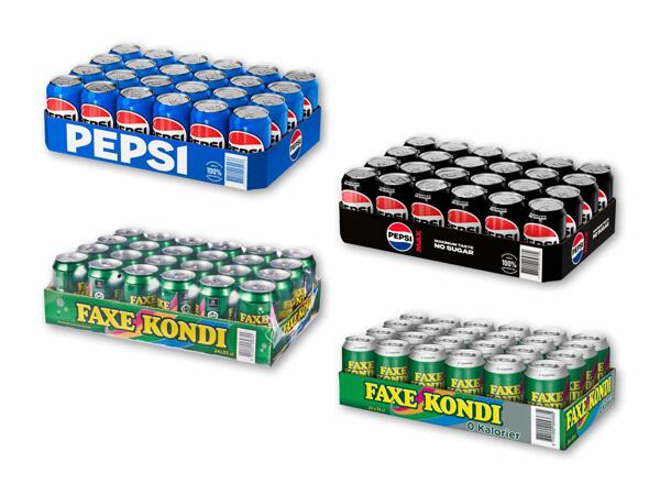Pepsi, Pepsi Max, Faxe kondi eller Faxe kondi Free