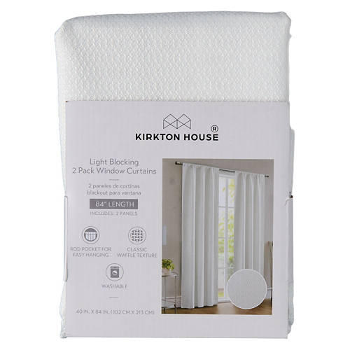 2 Pack Light Blocking Window Curtains - White Santana