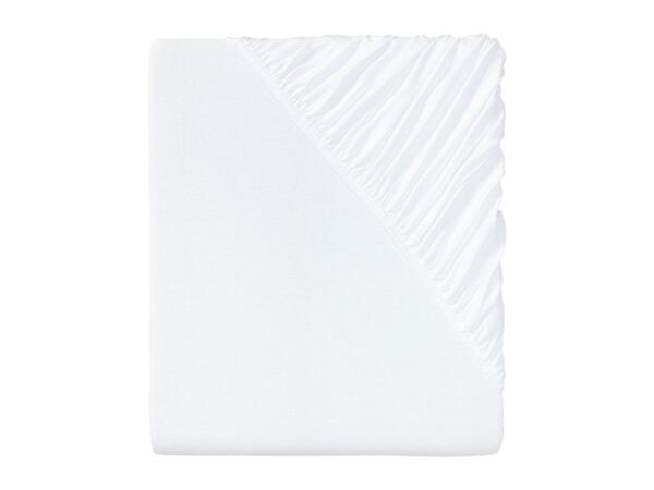 Livarno Home Jersey Fitted Sheet - King - White