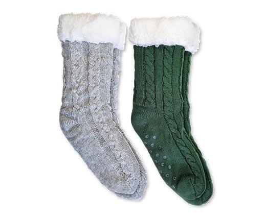 Serra Ladies 2 Pack Chunky Knit Slipper Socks