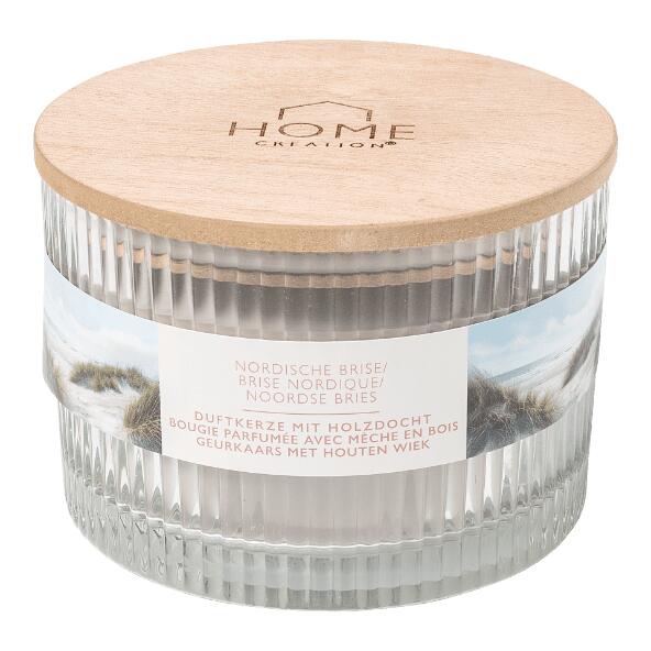 HOME CREATION(R) 				Bougie parfumée à mèche en bois